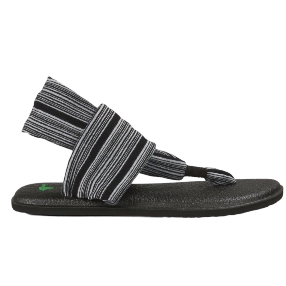 SANUK Yoga Sling 2 Sandals, Black & White Stripe, Size 7 Style‎ SWS10001